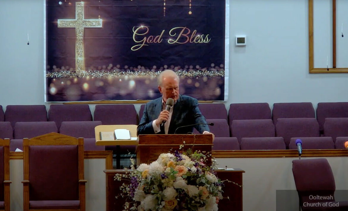 Tim Hill preaching.