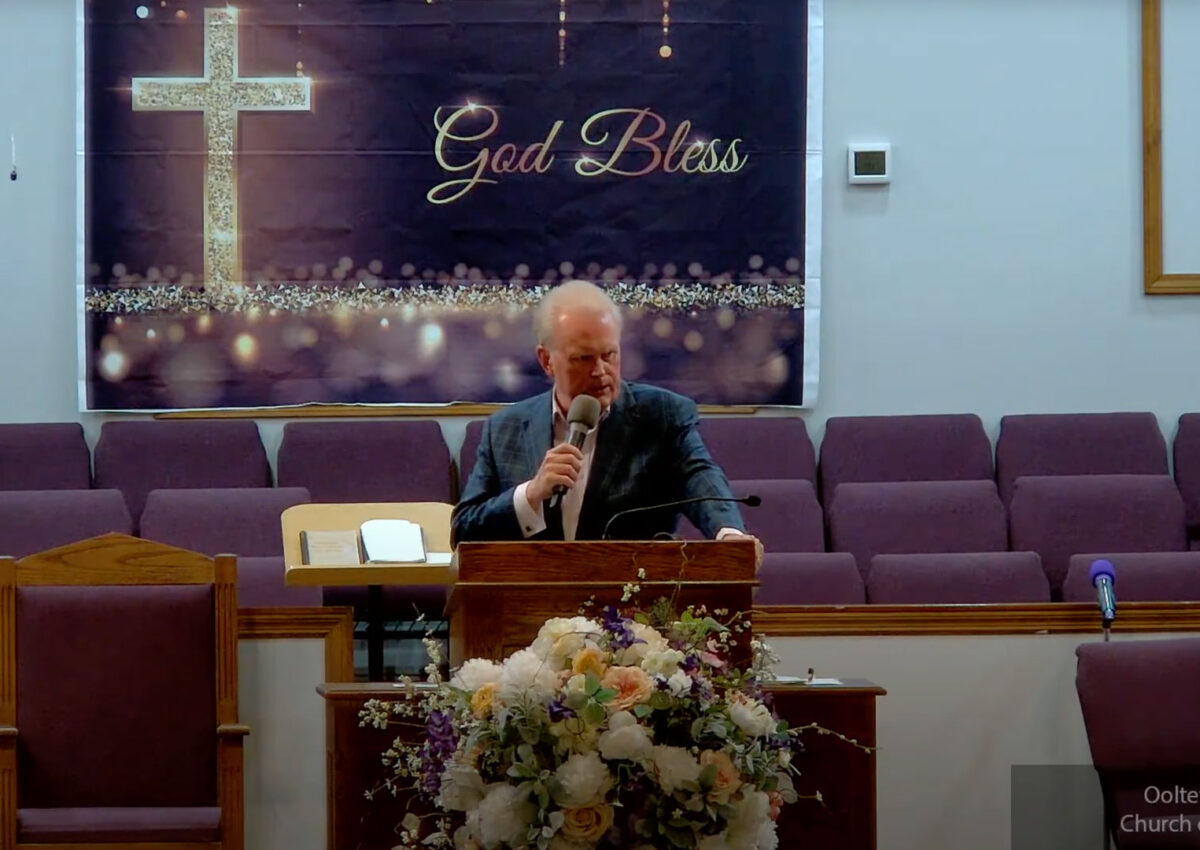 Tim Hill preaching.