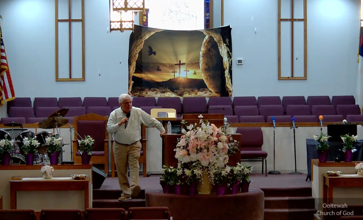 Willard Griffin preaching.