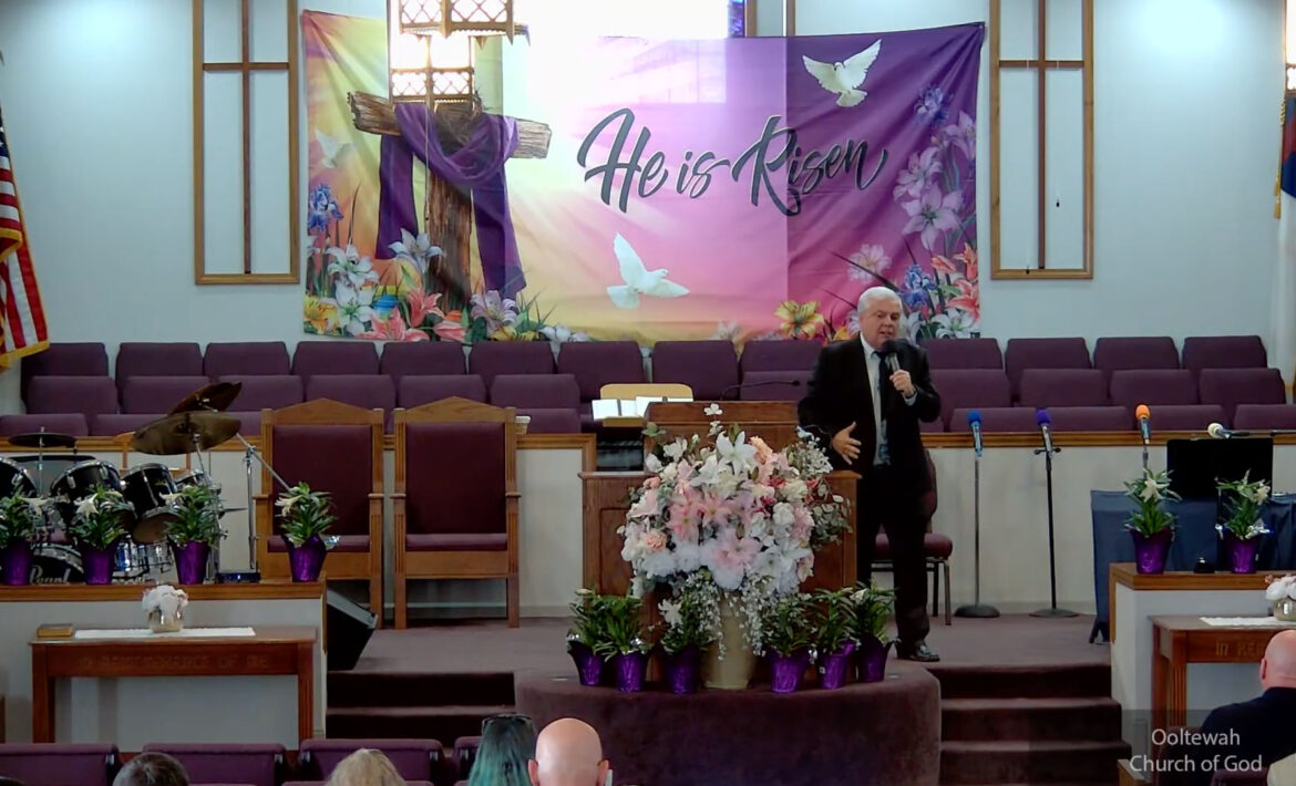 Willard Griffin preaching.