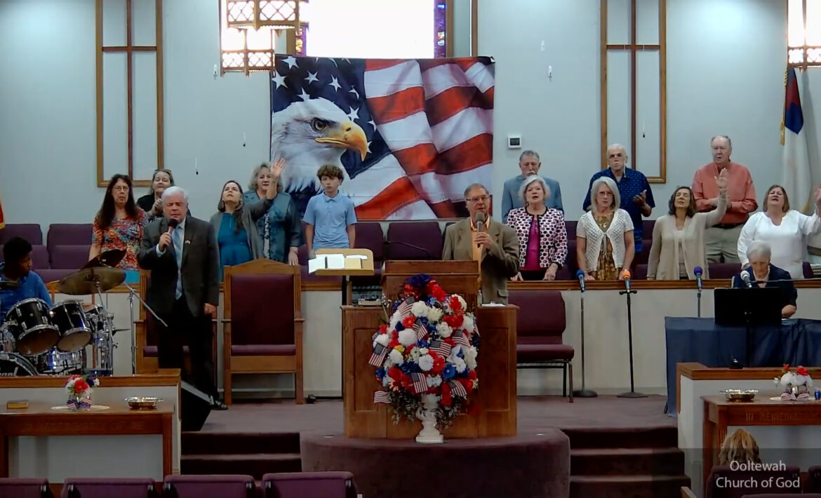 Choir singing.