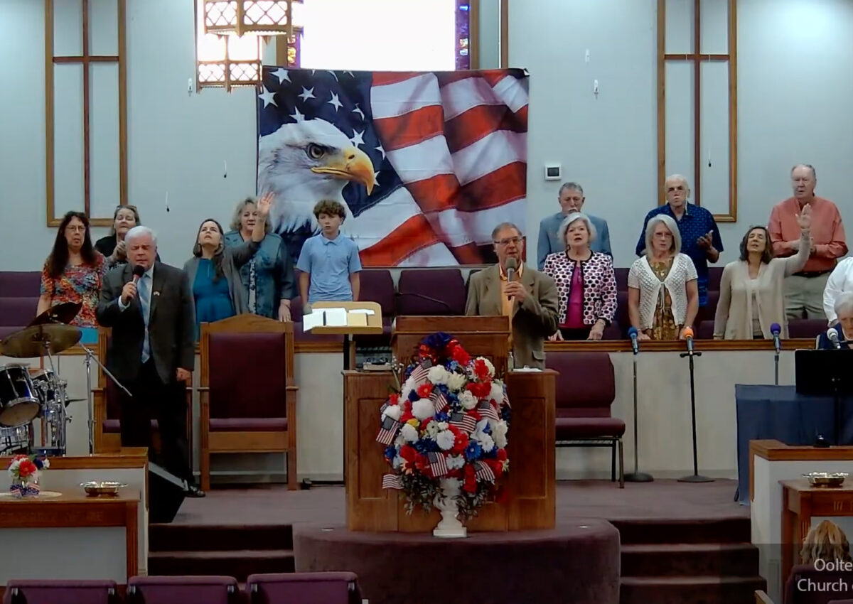 Choir singing.
